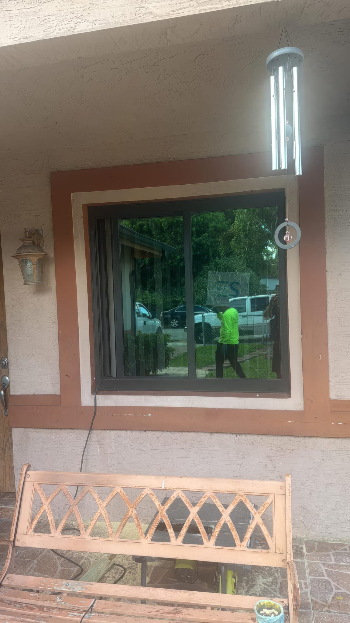 New impact window beside the front entry
